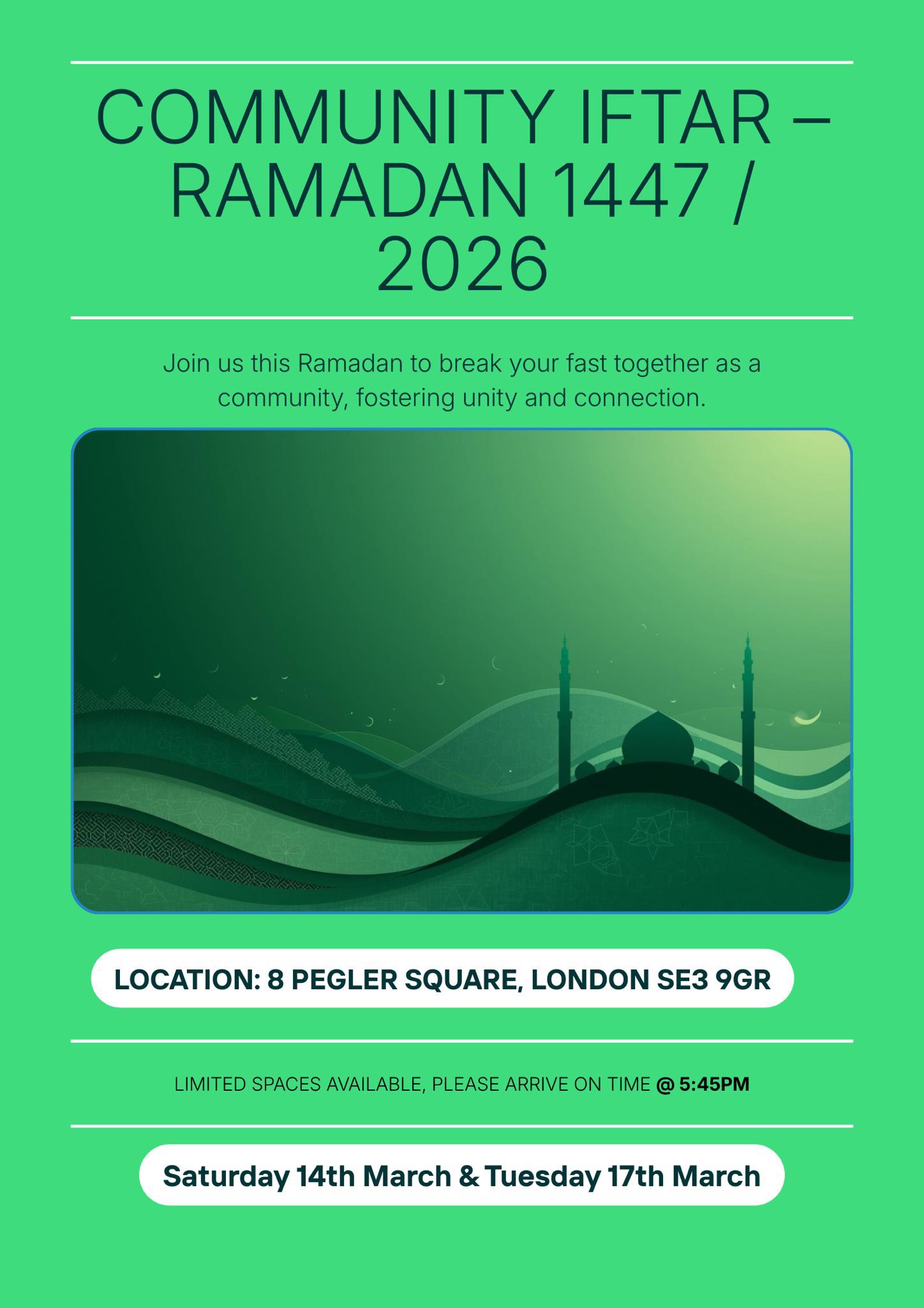 Community Iftar Ramadan 1447 / 2026